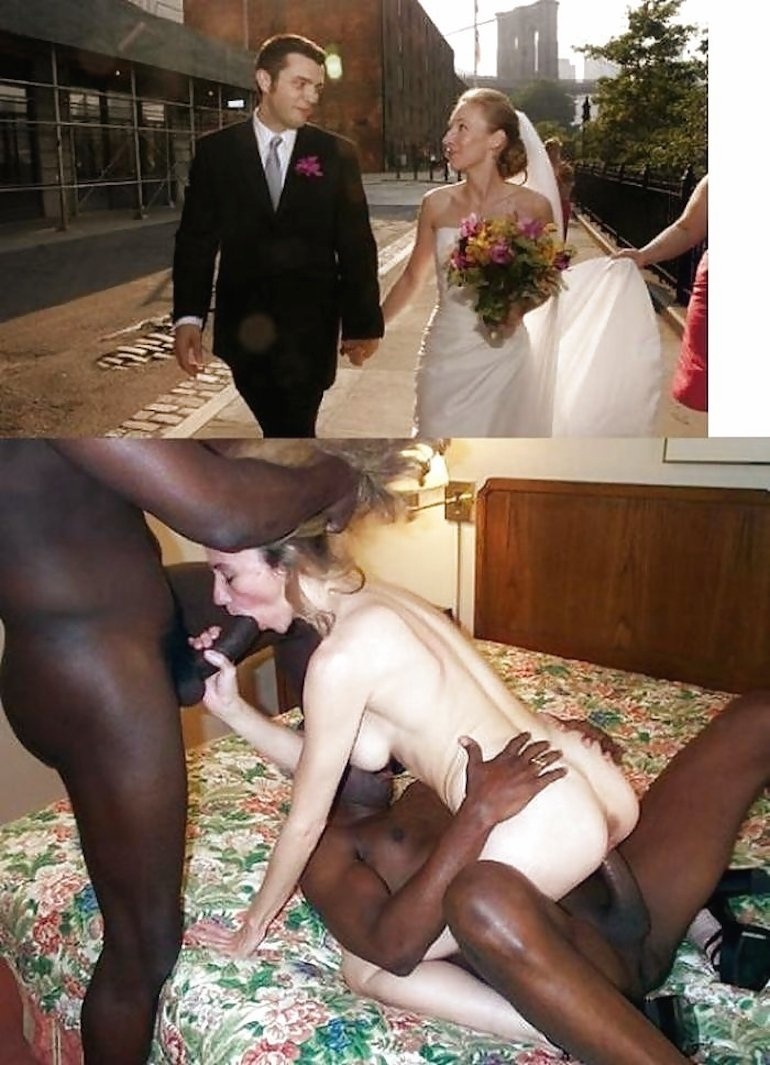 Interracial gangbang wedding night cuckold