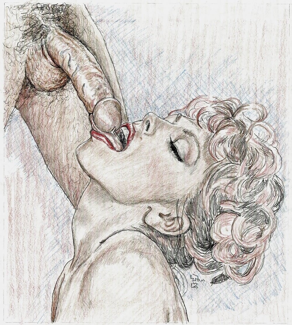Vintage erotic cartoon blowjob