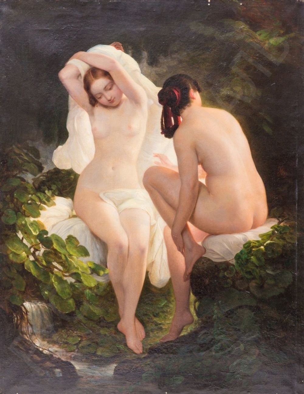 Юные купальщицы живопись ню