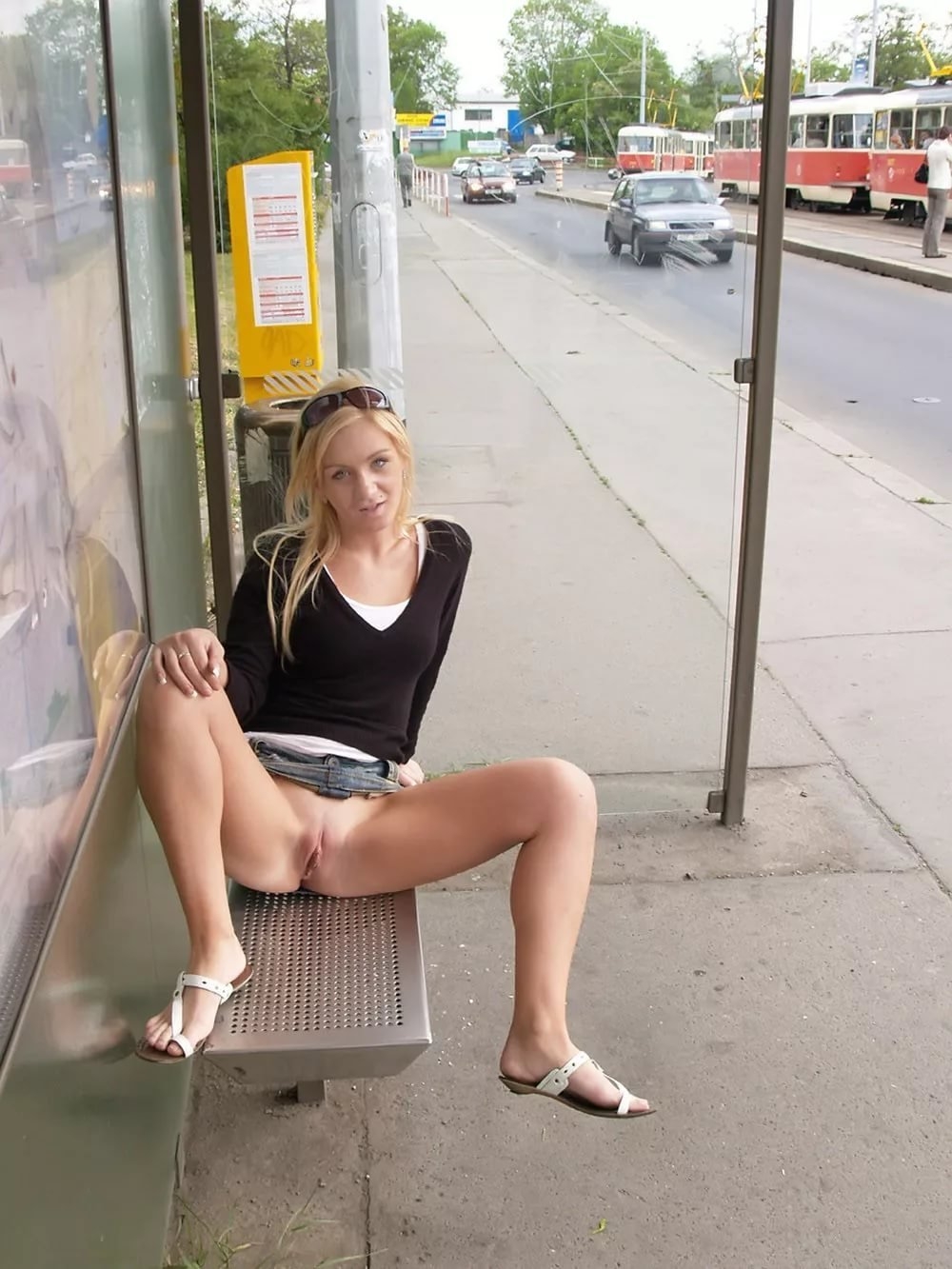 Girls Spreading Pussy Public