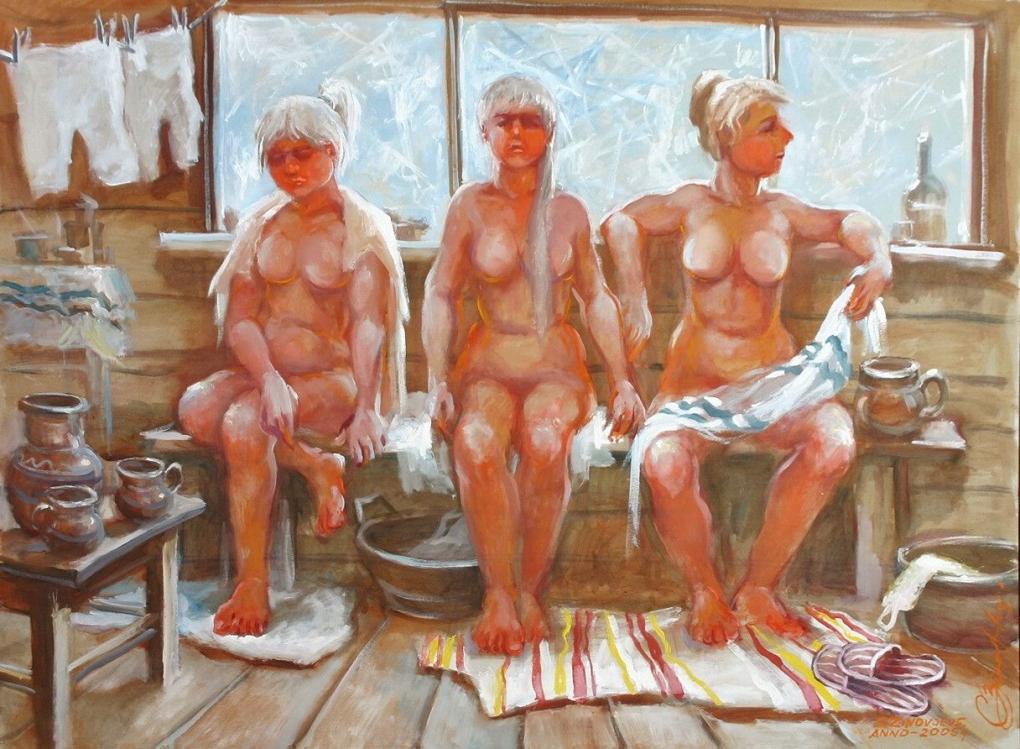Женская баня в живописи